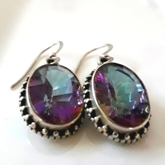 MYSTIC TOPAZ SILVER EARRINGS - Picture 2 of 8